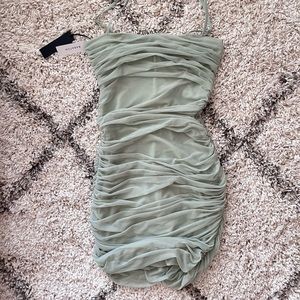 New (w/tag) Aritzia Ten by Babaton Luxor Short Dress (Silent Storm Green size 4)